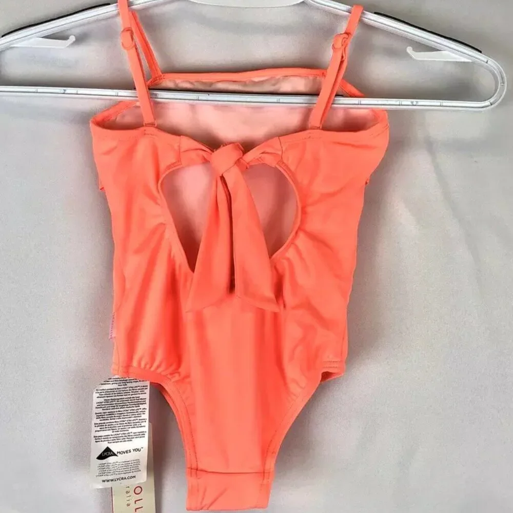 Seafolly, Girl’s Size 2T Orange One Piece Ruffle Swimsuit